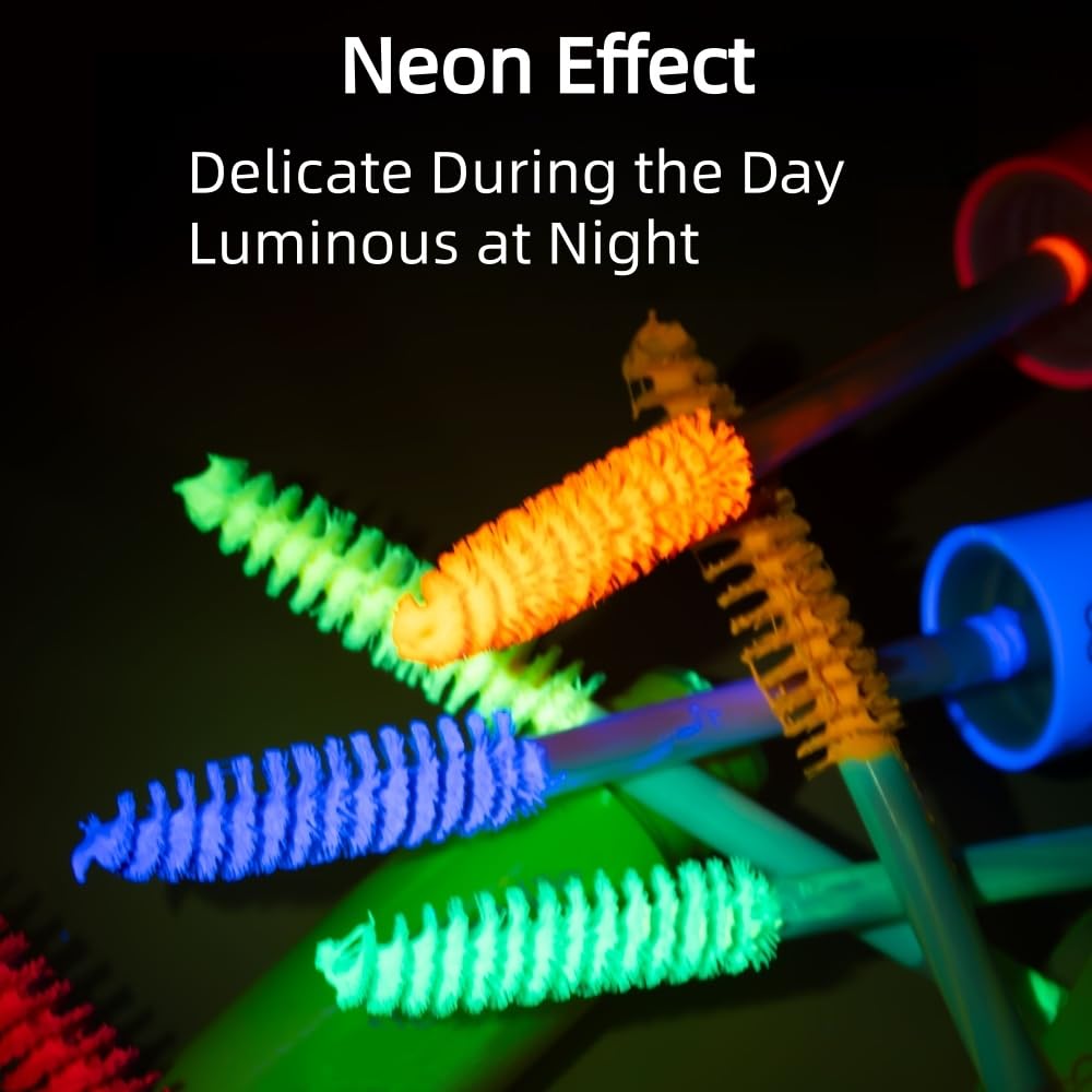 6 Colors Fluorescent Mascara, Glow Colored Mascara, Parties, Weddings, Stage Use, Party Night, Halloween Christmas Parties, High Pigmented, Apply to Eyelashes/Eyebrows/Hair (Orange)