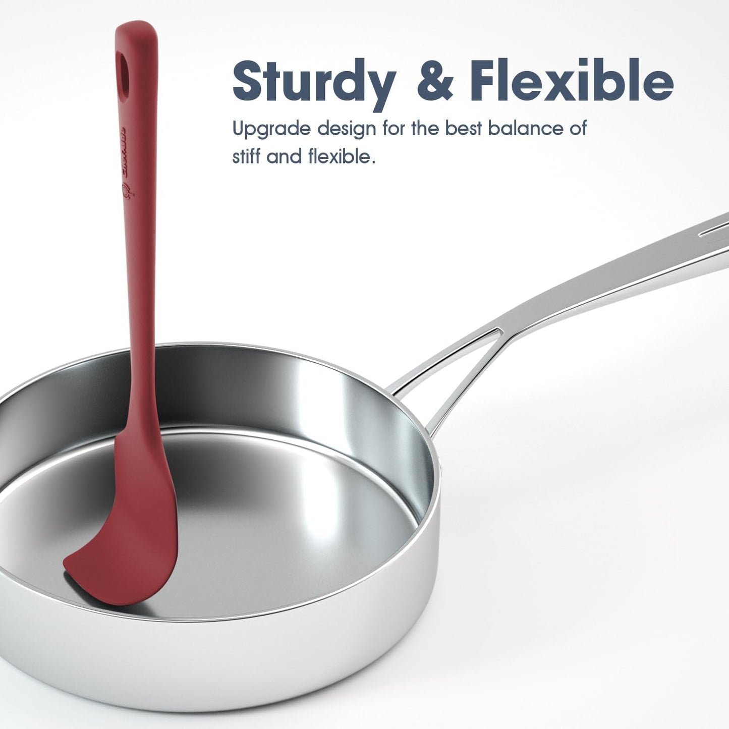 5 Pieces Silicone Spatula Set, Food Grade Rubber Spatula, Upgrade Strong Handle with Ergonomic Grip, Heat Resistant Up to 600°F for Nonstick Cookware, Cooking Colorful Series