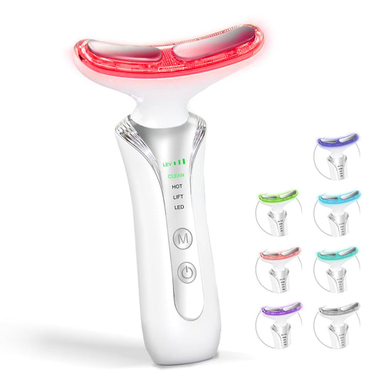2025 New 7 in 1 Face Massager Tool, Red Light Therapy for Face and Neck, Portable Face Lift Device, Neck Massager for Double Chin Reducer
