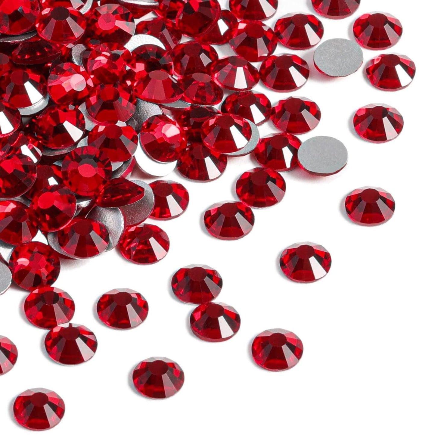 beadsland Flat Back Crystal Rhinestones Round Gems, Dark Siam (1.2-1.4mm) SS3/1440pcs