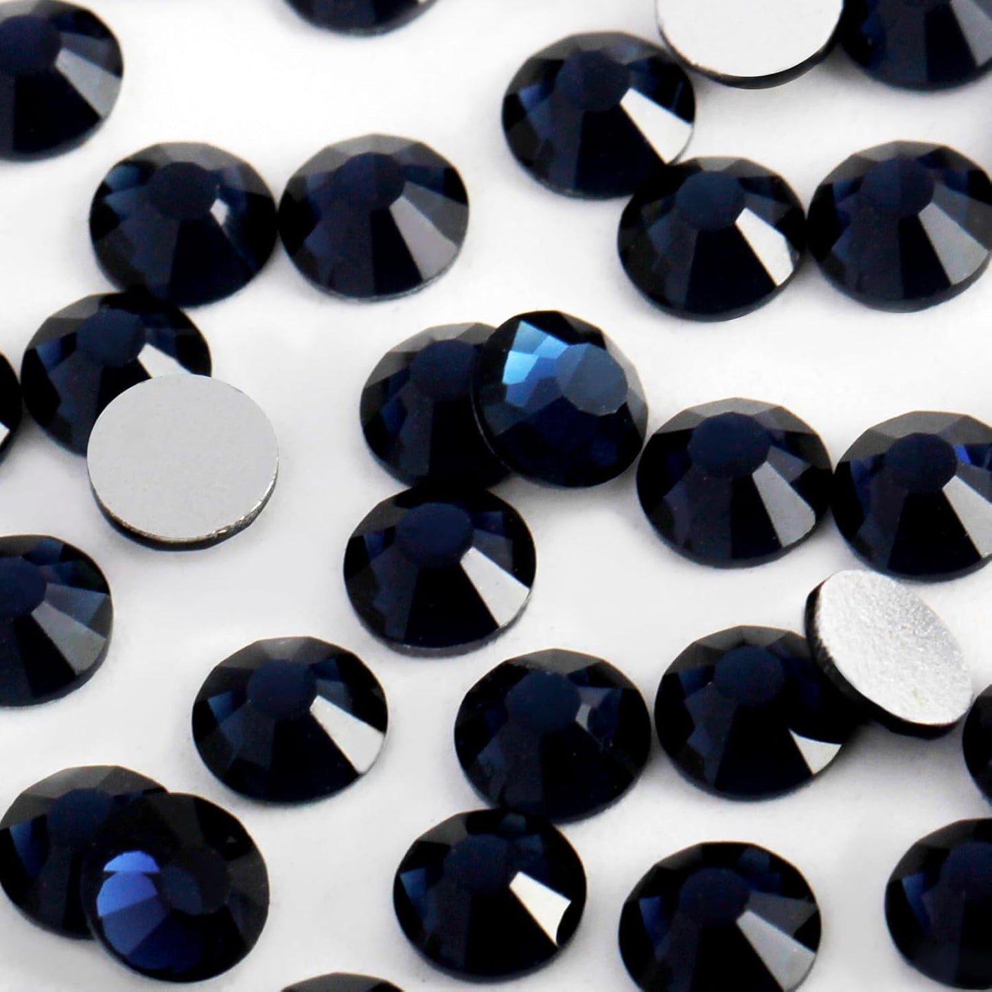 5000 PCS SS6 Flatback Rhinestones,12-Facet Diamond-Cut Glass Gems for Nail Art,Clothing,DIY Crafts,Glue-On Decoration Stones with Silver Backing,Montana