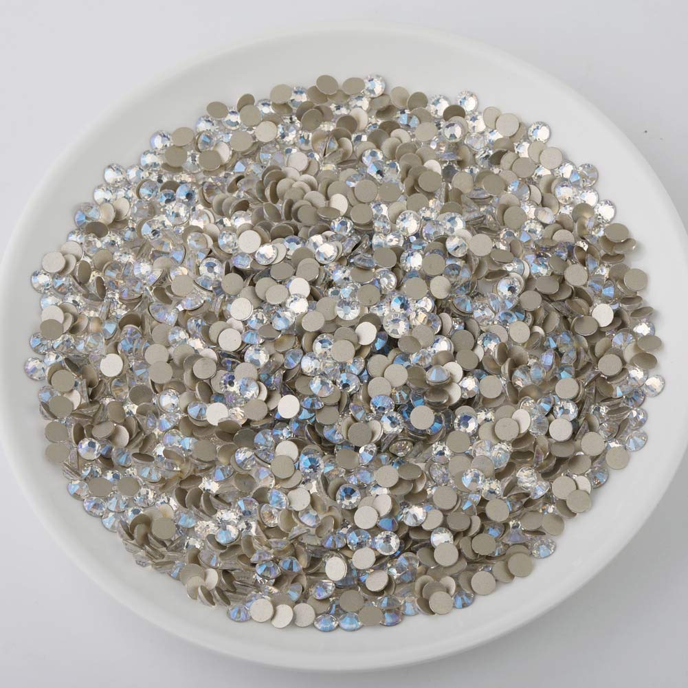 beadsland Flat Back Crystal Rhinestones Round Gems, Blue Moonlight (6.4-6.6mm) SS30/288pcs