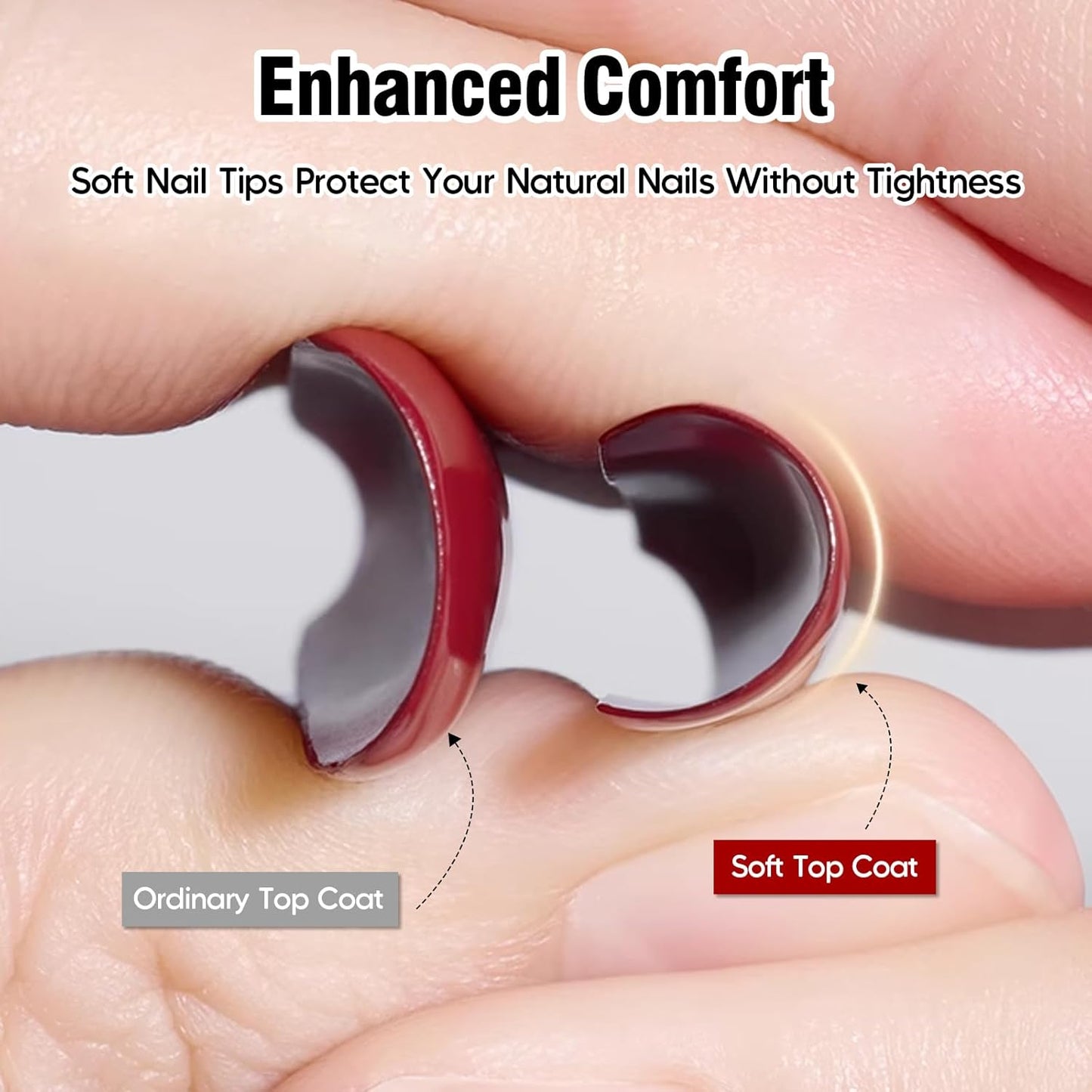 ADHERE 15ML Gel Top Coat,No Wipe Press-on Nail Soft Top Coat Nail Polish for Wearable Nails, Long Lasting with Memory Repair Function, UV Light Cured.