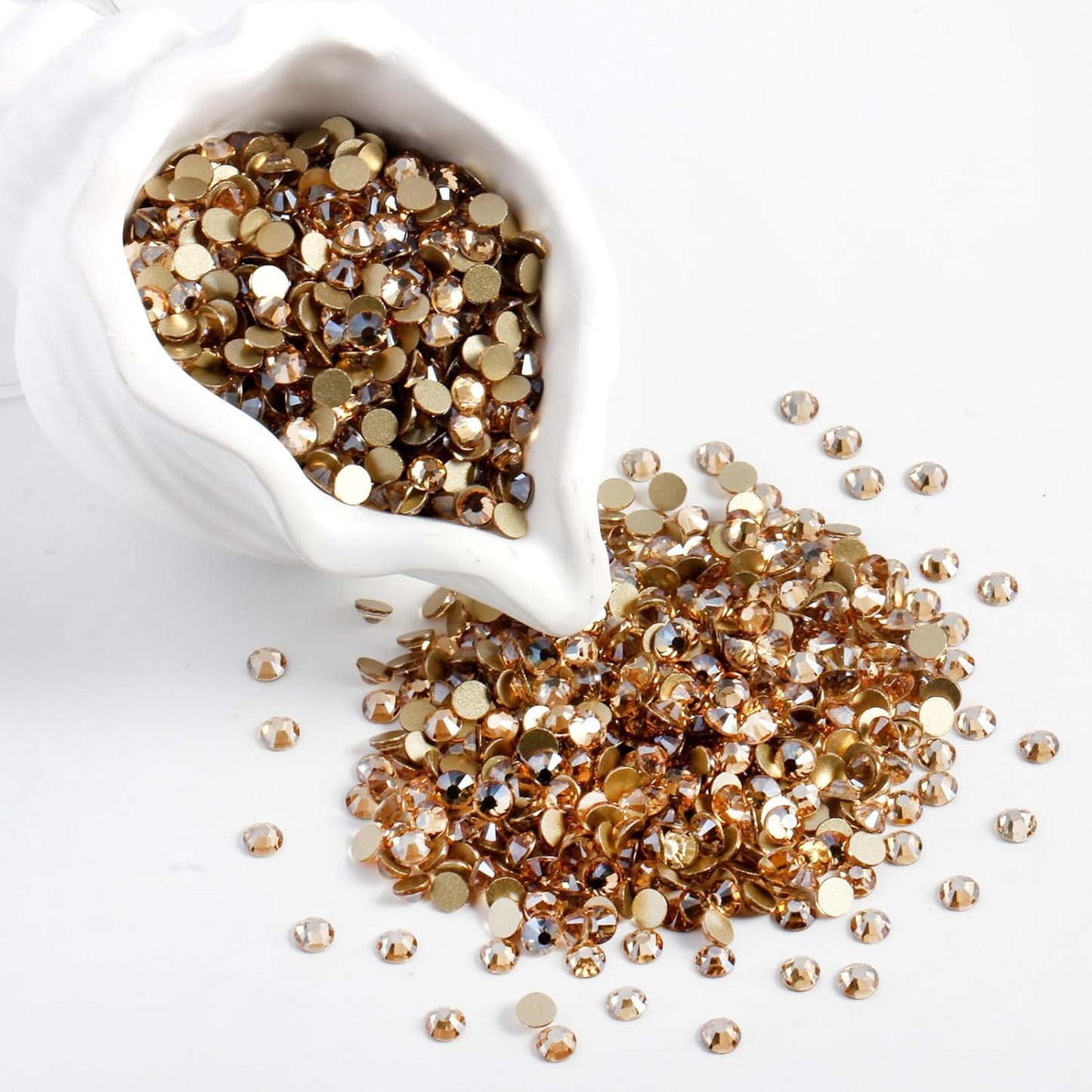 400 PCS SS30 Flatback Rhinestones,12-Facet Diamond-Cut Glass Gems for Nail Art,Clothing,DIY Crafts,Glue-On Decoration Stones with Silver Backing,Golden Shadow