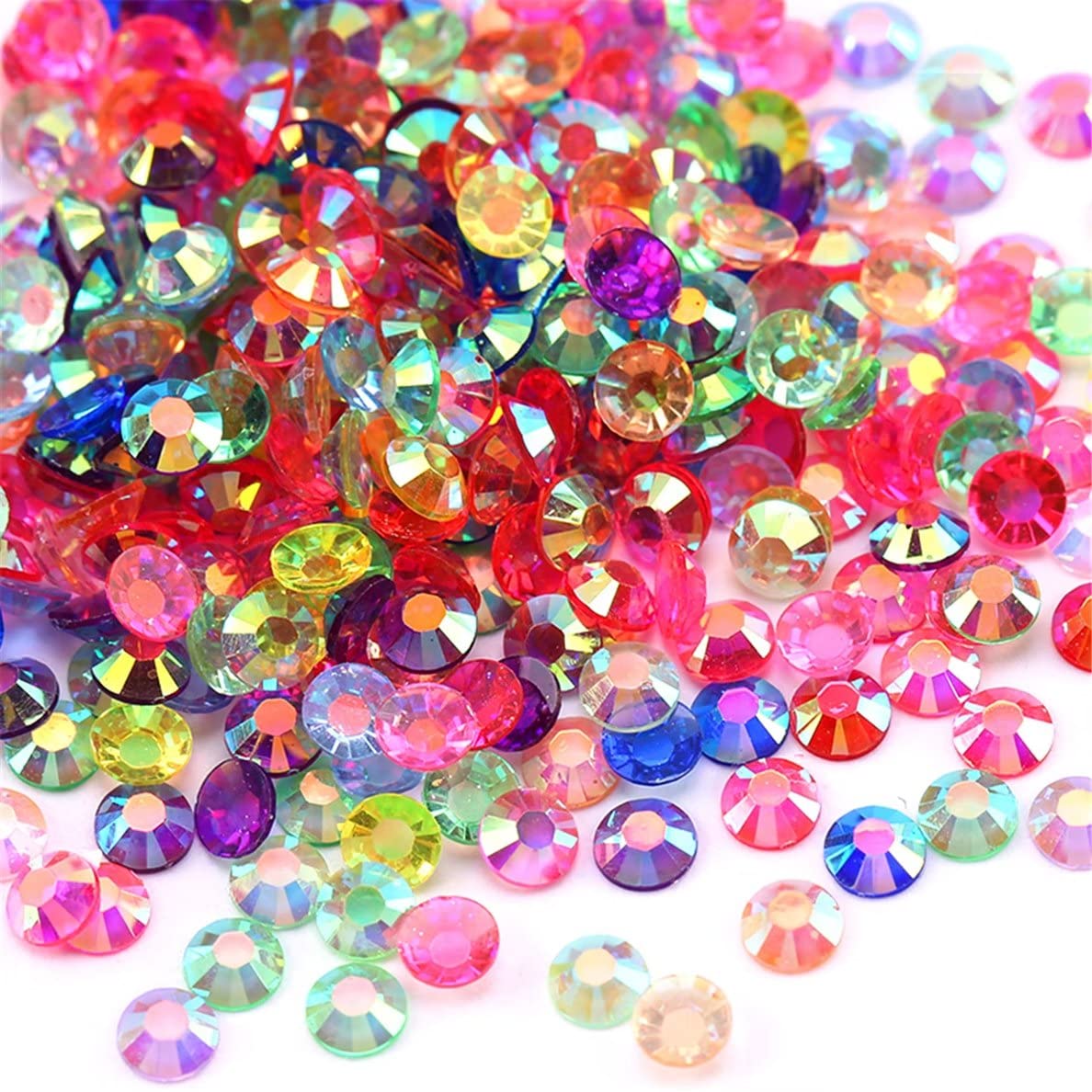 2250 Pcs SS16 4mm AB Flatback Rhinestones for Nails Art Crafts Transparent Glitter Round Gems Crystals DIY Clothes Shoes(Clear Peacock Blue AB)