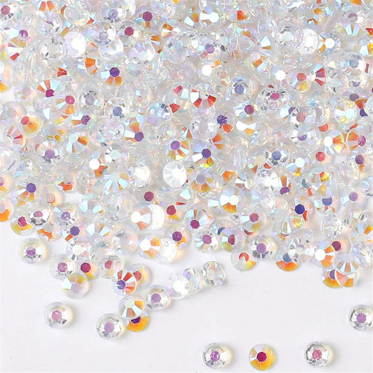 3000 Pieces SS12 3mm Flatback Rhinestones AB Clear Round Gems Crystals for Nail Art DIY Crafts Clothes Shoes Bags （Transparent AB）