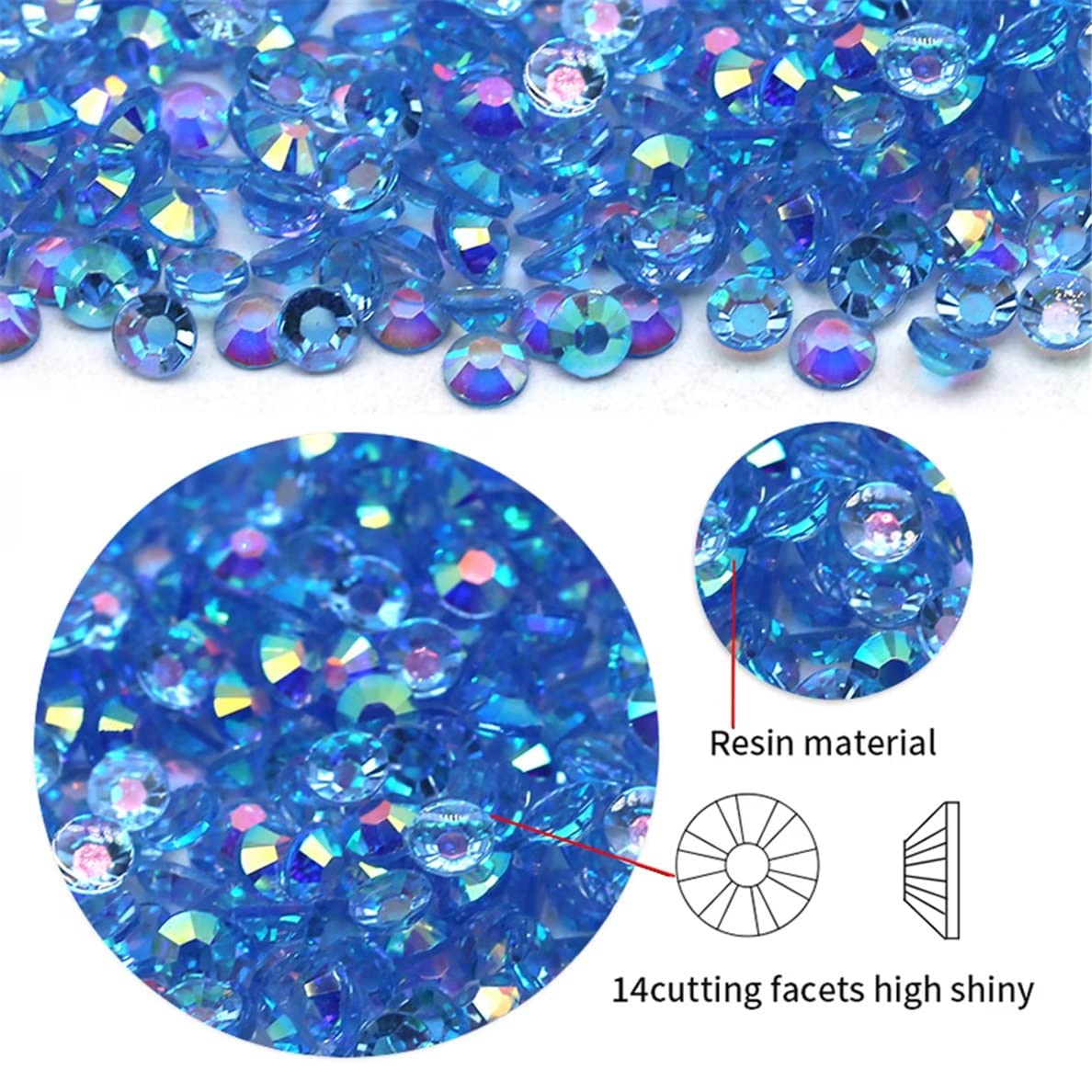 2250 Pcs SS16 4mm AB Flatback Rhinestones for Nails Art Crafts Transparent Glitter Round Gems Crystals DIY Clothes Shoes(Clear Light Rose Red AB)