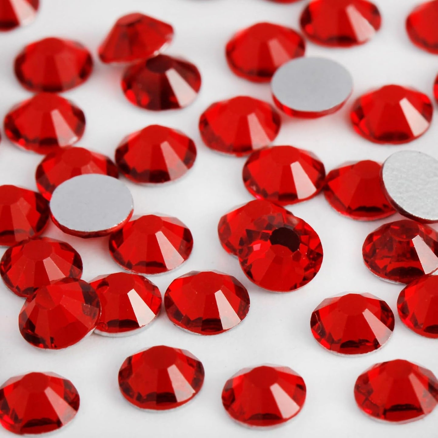 3000PCS SS10 Flatback Rhinestones | 12-Facet Diamond-Cut Glass Gems for Nail Art, Clothing, DIY Crafts |Glue-On Decoration Stones with Silver Backing(Light Siam)