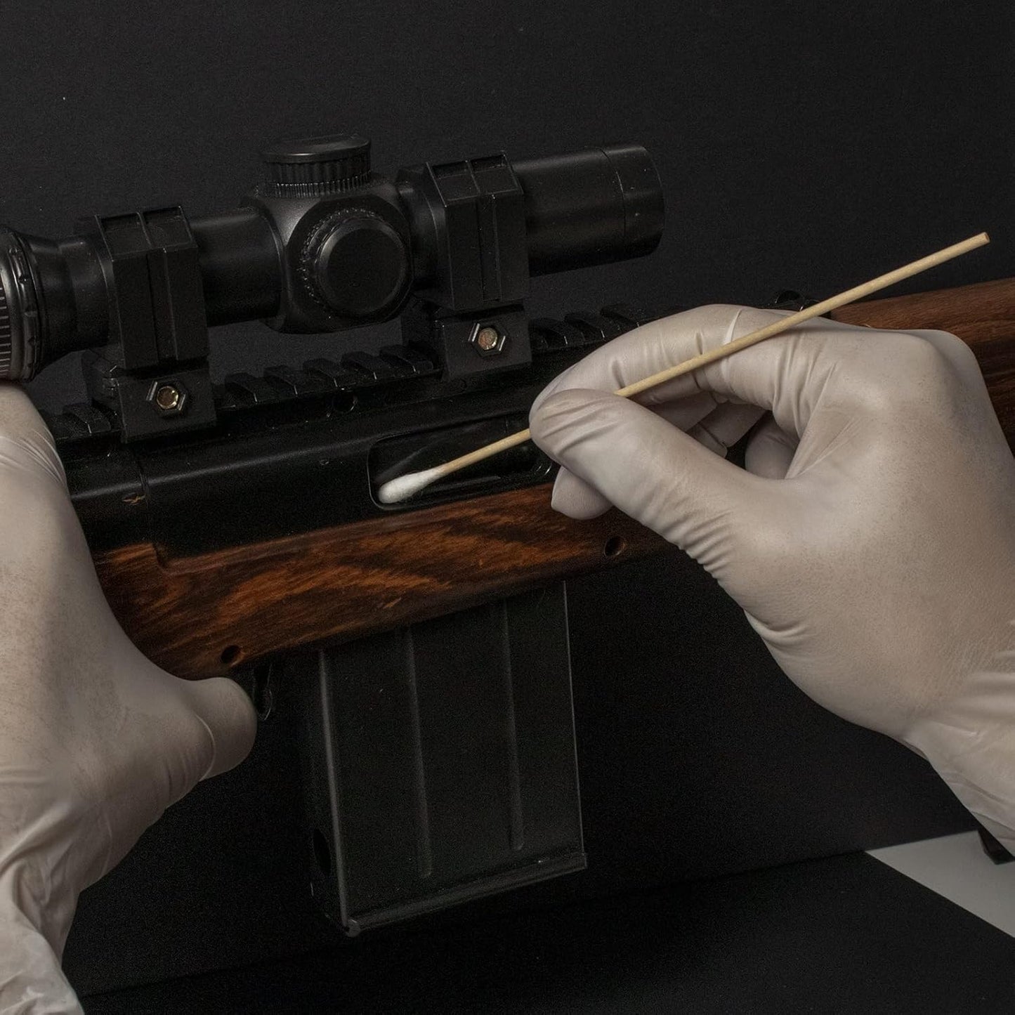 500/1000 Count 6'' Long Round/Pointed Cotton Swabs Durable Stem, Lint- Free Gun Cleaning Swabs Pure Cotton Tips for Gun Maintenance, Makeup, Pet Care, Equipment (Detailed Work)