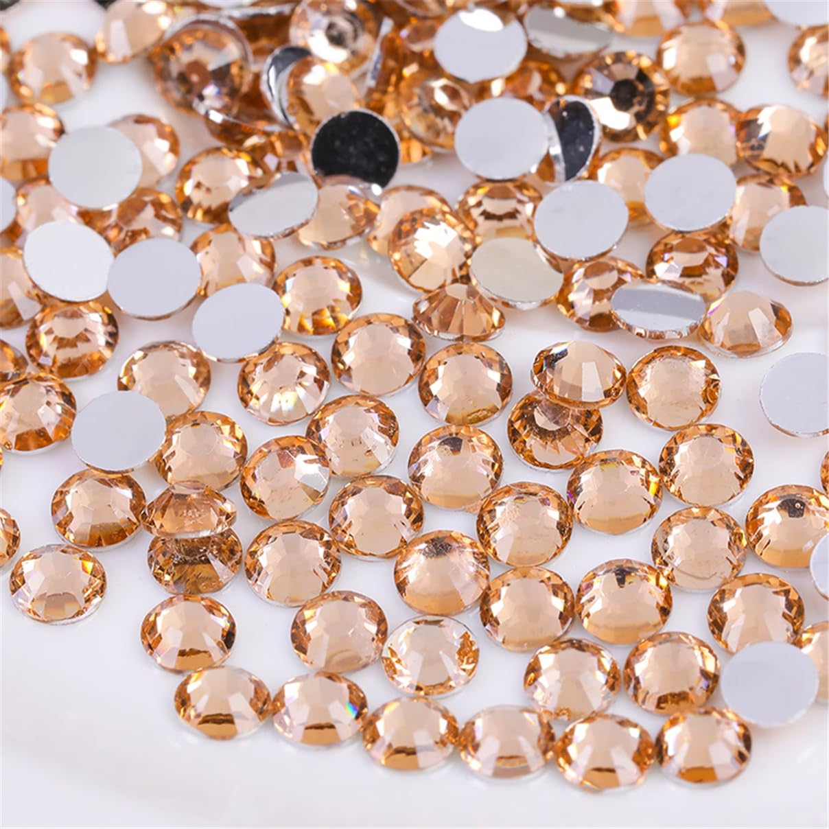 3000 Pieces SS6 2mm Flatback Rhinestones Clear Glass Round Gems Crystals for Nail Art DIY Crafts Clothes Shoes Bags （Champagne）
