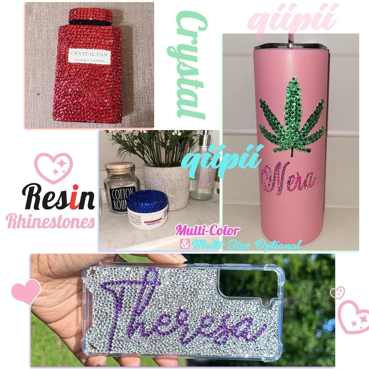 AB Crystal Resin Rhinestones for Crafting White AB Flatback Stones 3mm 4mm 5mm Non-Hotfix Diamonds Crystals Gems Charms for Nails Face Eyes Makeup Body Tumblers Bottles DIY Crafts Clothes Shoes