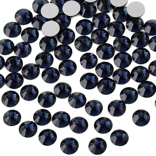 beadsland Flat Back Crystal Rhinestones Round Gems for Nail Art and Craft Glue Fix,Montana (6.4-6.6mm) SS30/288pcs