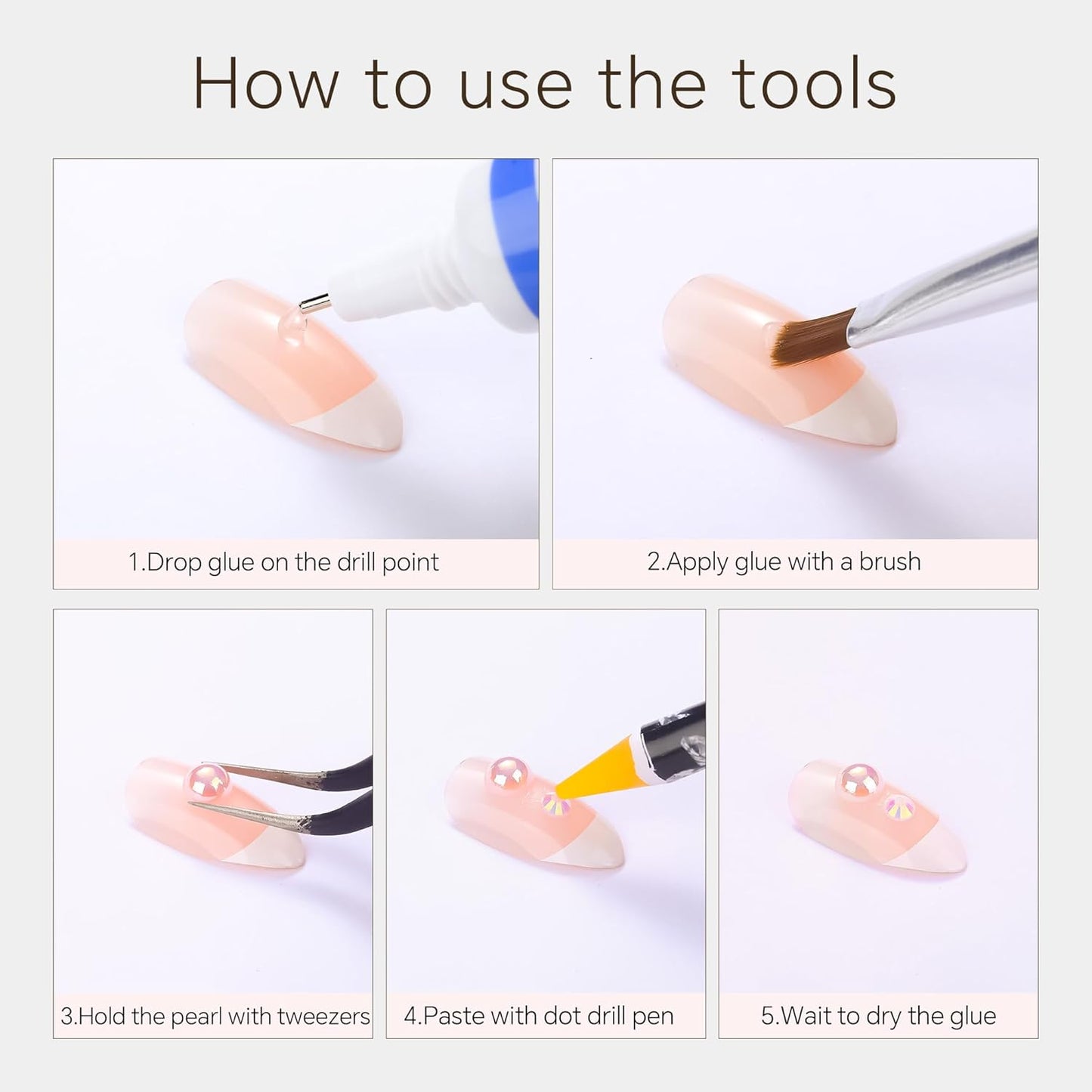 60g Pale Pink Flat Back Pearls Rhinestones for Crafts Mixed Size 3mm-10mm AB Color Round Half Pearls Flatback Pearl Beads and Resin Rhinestones Set for Face Art with Gle