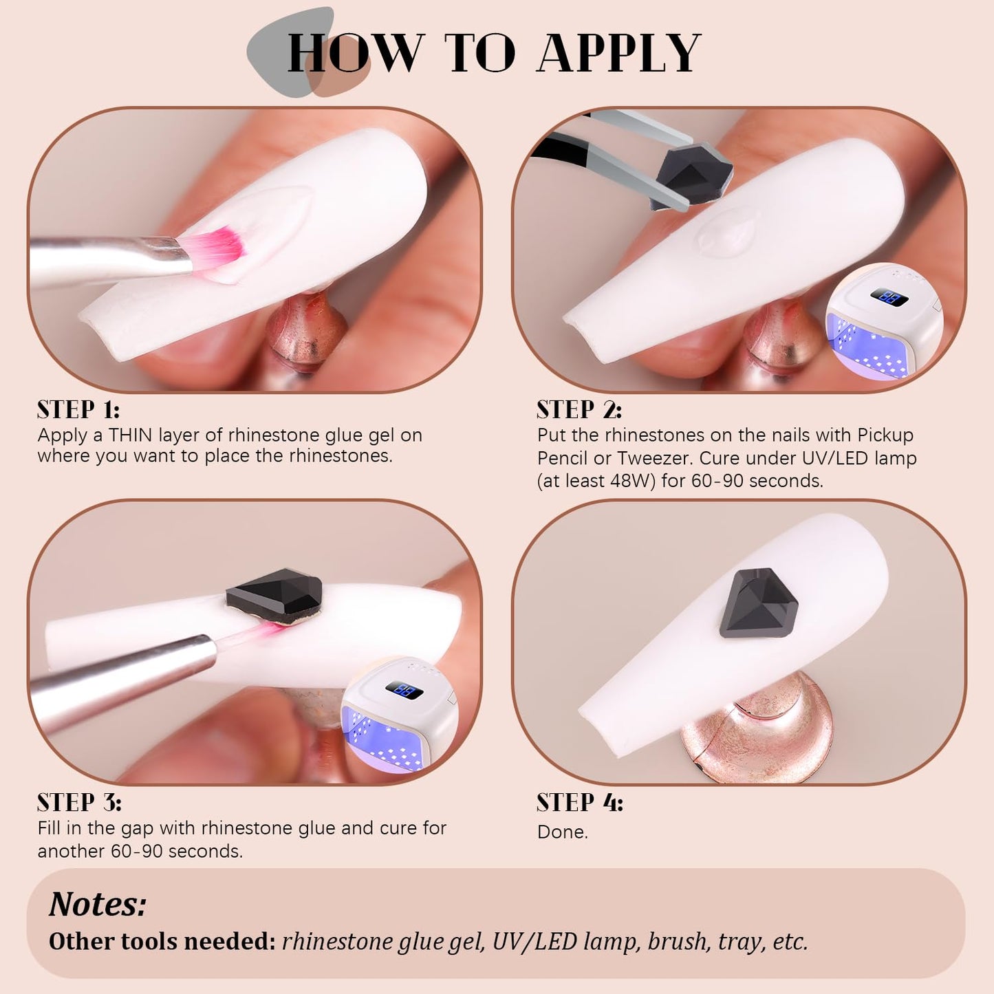 3220Pcs Black Glass Nail Rhinestones 120Pcs Multi Shapes Flatback Gems Crystal + 3100Pcs 1.5-4mm Round Beads, Manicure Diomand Jewelry Gemstones for Nail Design Makeup Acrylic Nails Decoration