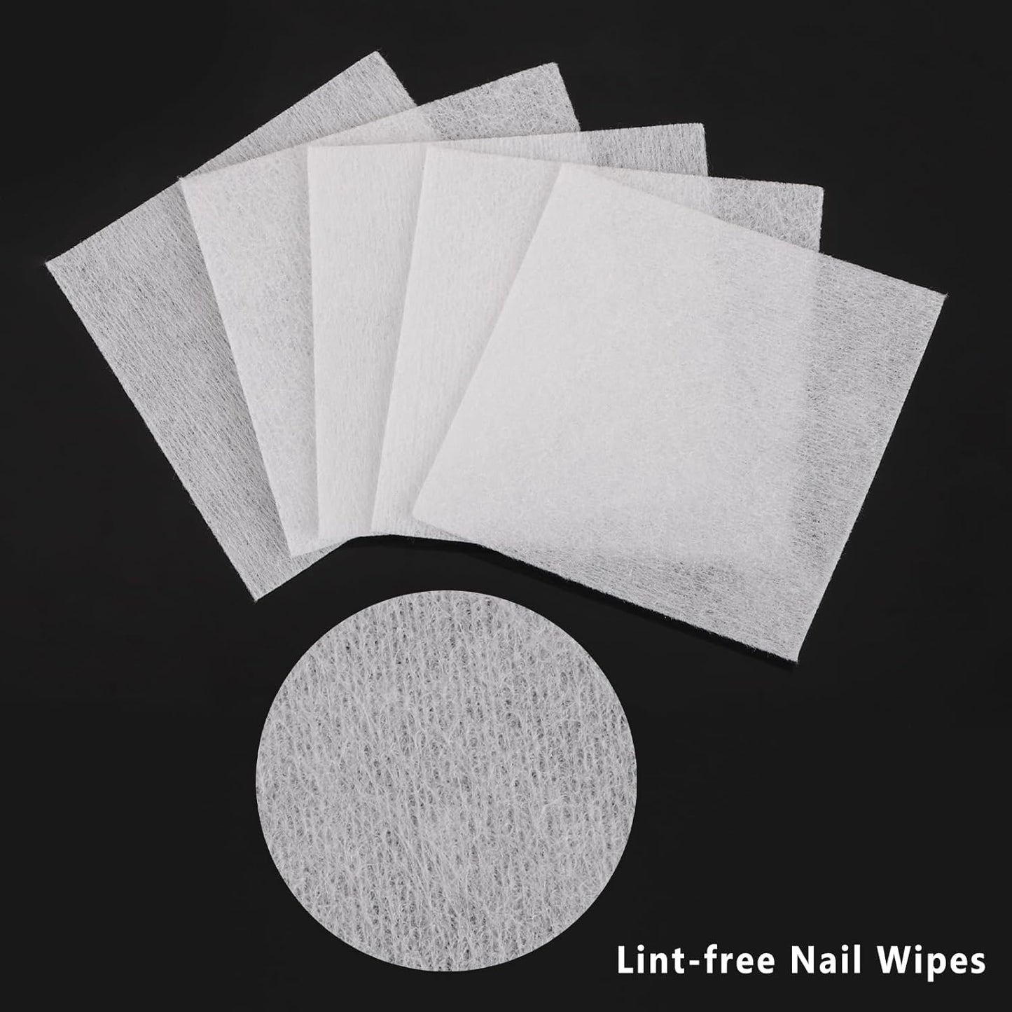 650 Pcs Lint Free Nail Wipes 2" x 2" Nail Polish Removers Cotton Pads and 20 Pcs Reusable Toes & Fingers Nail Soak Off Clips