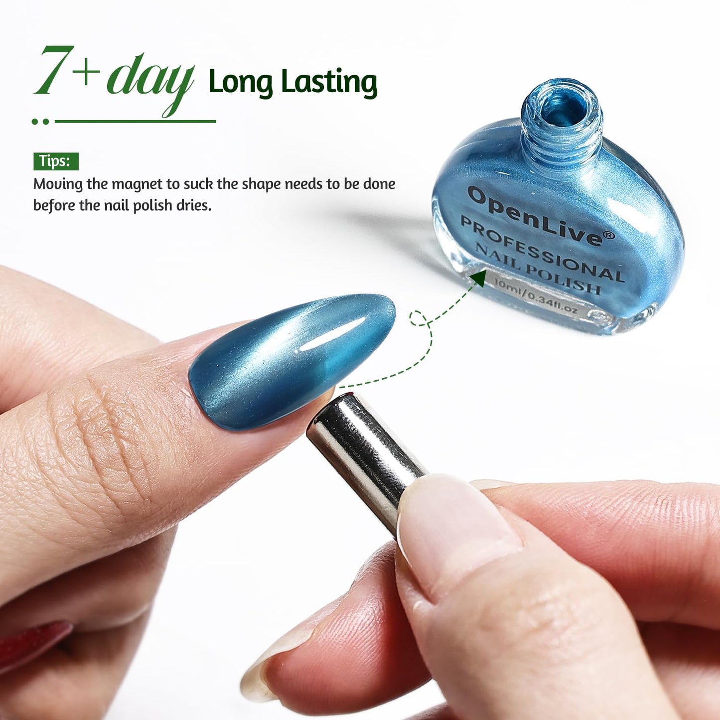 6 Colors 10ml Amber Pine Grove Cat Eye Nail Polish with Magnet Stick Quick Dry Nail Polish for Women Salon DIY Nail Art