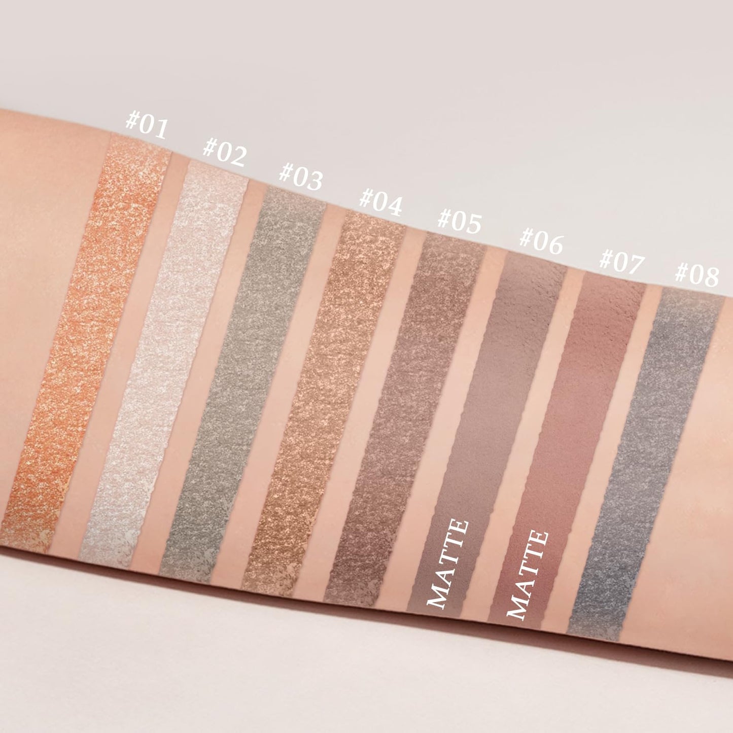 8Pcs Eyeshadow Stick, Cream Eye Shadow Brightener Sticks Set for Eyes, Champagne Pearl Taupe Bronze Cocoa Stone Putty Smoky Amethyst Shimmer Matte Pencil Eye Eye Liner Makeup Waterproof (SET A)