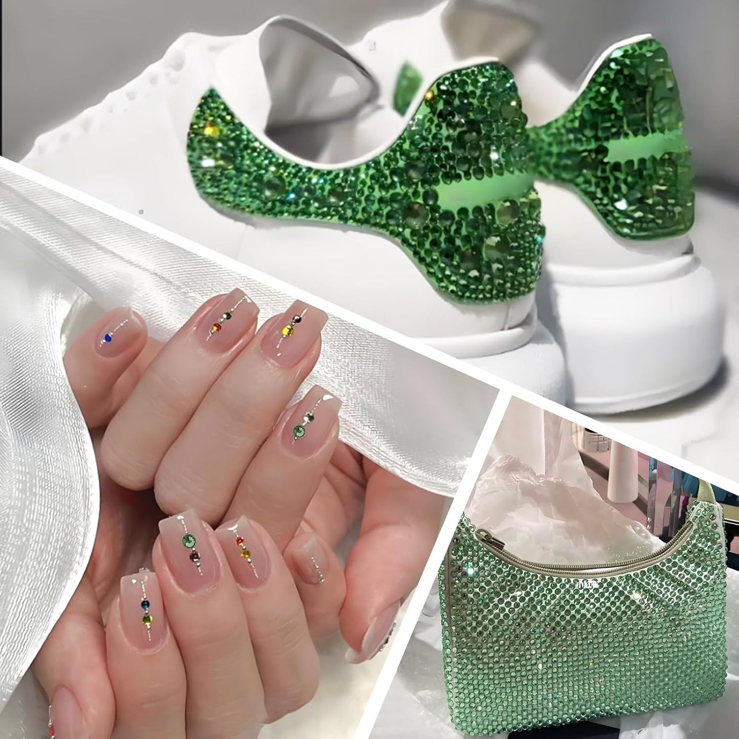 2000 PCS SS12 Flatback Rhinestones,12-Facet Diamond-Cut Glass Gems for Nail Art,Clothing,DIY Crafts,Glue-On Decoration Stones with Silver Backing,Peridot