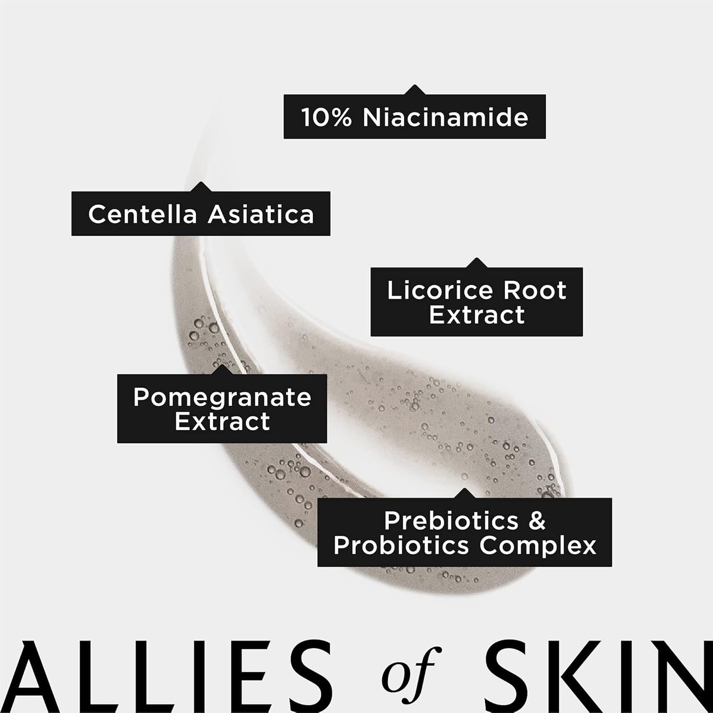Allies of Skin Prebiotics & Niacinamide Pore Refining Booster: 10% Niacinamide, Goji Berry, Lysophosphatidic Acid. Pore Reducing Serum. Firms & Brightens. Strengthens Skin Barrier 1.7 oz / 50 ml