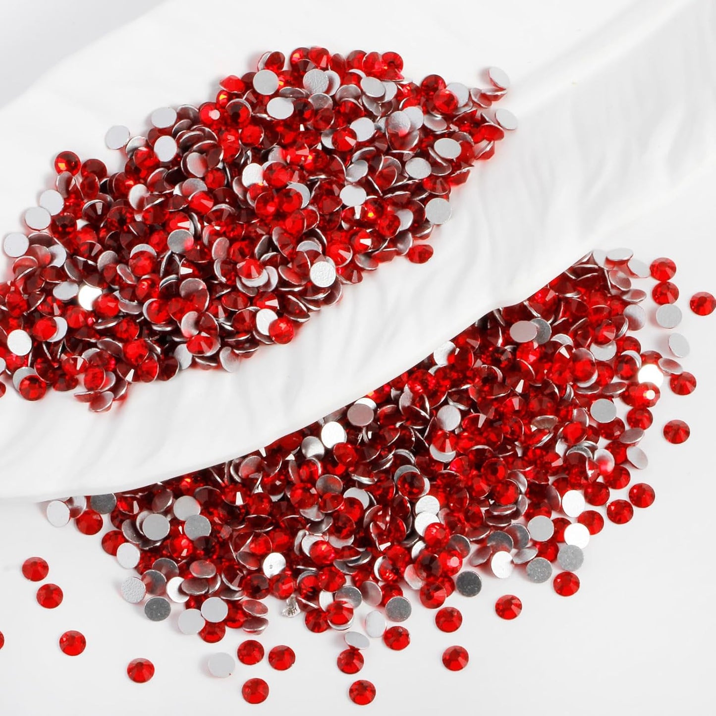 2000PCS SS20 Flatback Rhinestones | 12-Facet Diamond-Cut Glass Gems for Nail Art, Clothing, DIY Crafts |Glue-On Decoration Stones with Silver Backing(Light Siam)