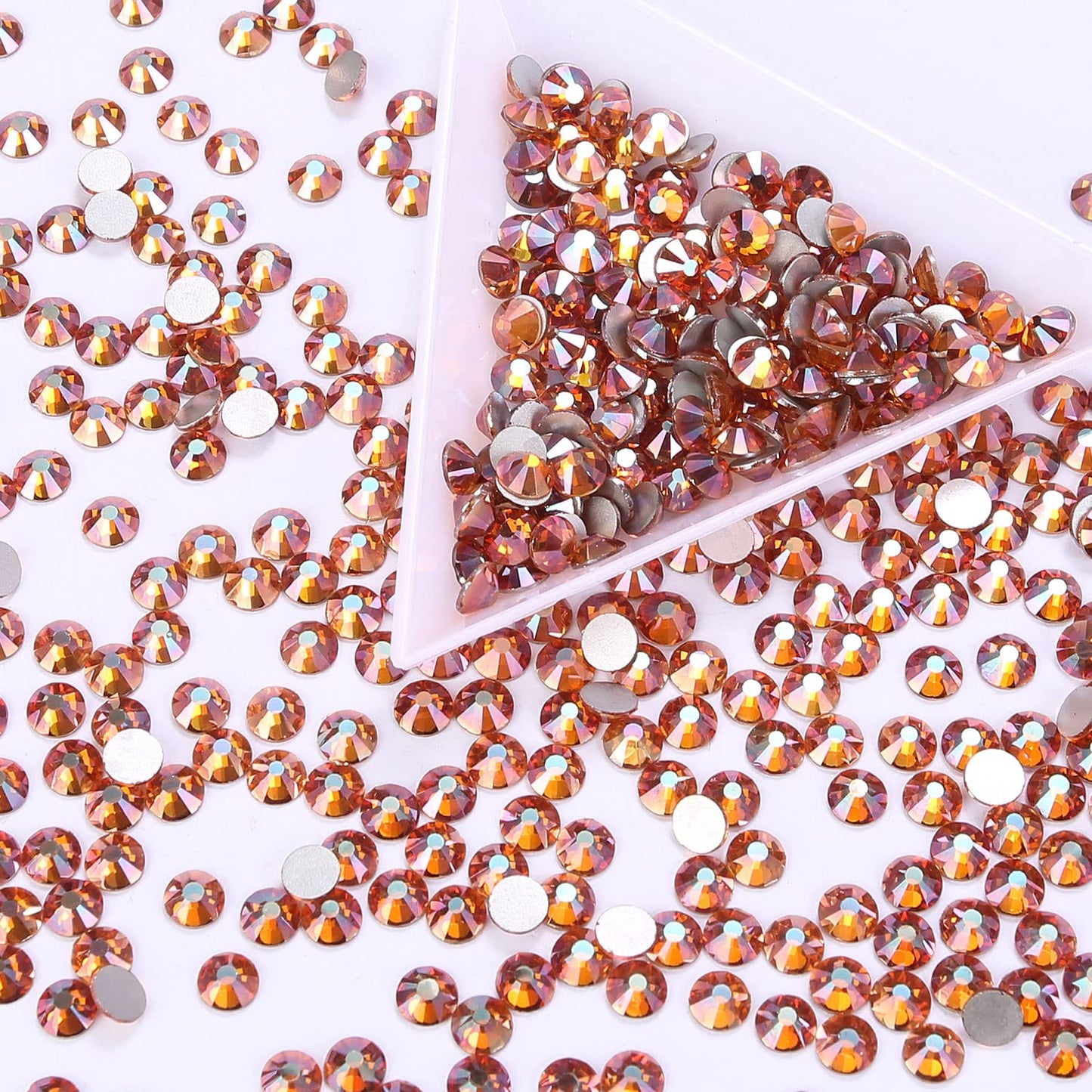 288Pcs Amber Crystal Rhinestones,Glass Flatback Rhinestones Gemstones for Nail Face Makeup Art Crafts Clothes Decoration - (SS30,6.5mm, Amber)