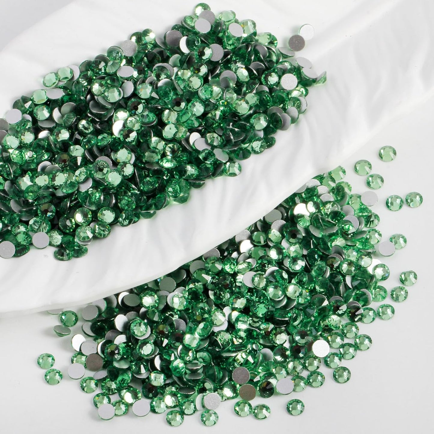 2000 PCS SS16 Flatback Rhinestones,12-Facet Diamond-Cut Glass Gems for Nail Art,Clothing,DIY Crafts,Glue-On Decoration Stones with Silver Backing,Peridot