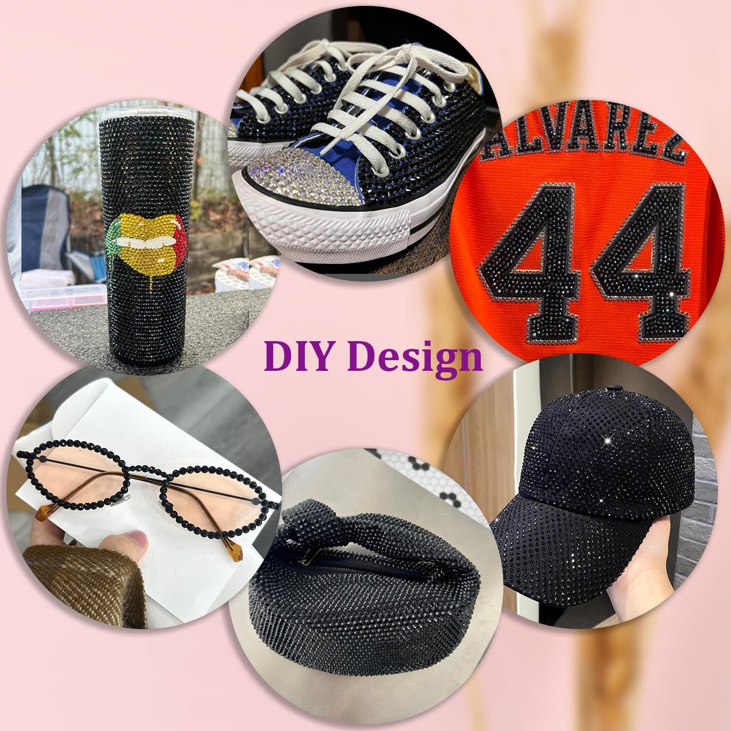 30000Pcs Black Rhinestones for Bedazzling with B7000 Jewelry Glue, Bedazzler Kit Flatback Gems, Resin Rhinestones for Crafting Crafts Clothing Shoes Fabric Nail Art Assorted Size 2/3/4/5/6mm