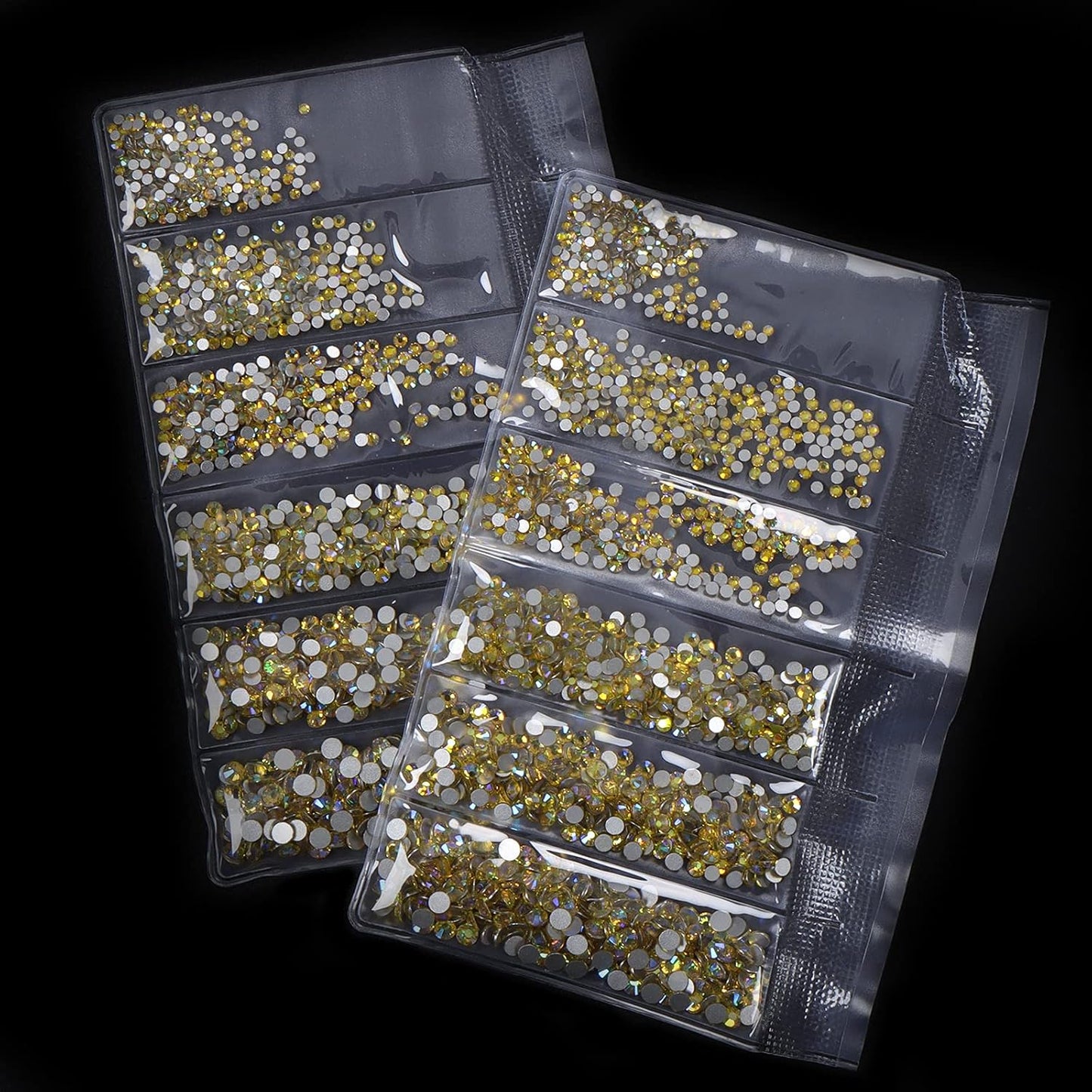 3456pcs Flatback Rhinestones Glass Charms Diamantes Gems Stones for Nail Art 6 Size ss4~ss12 Lemon AB