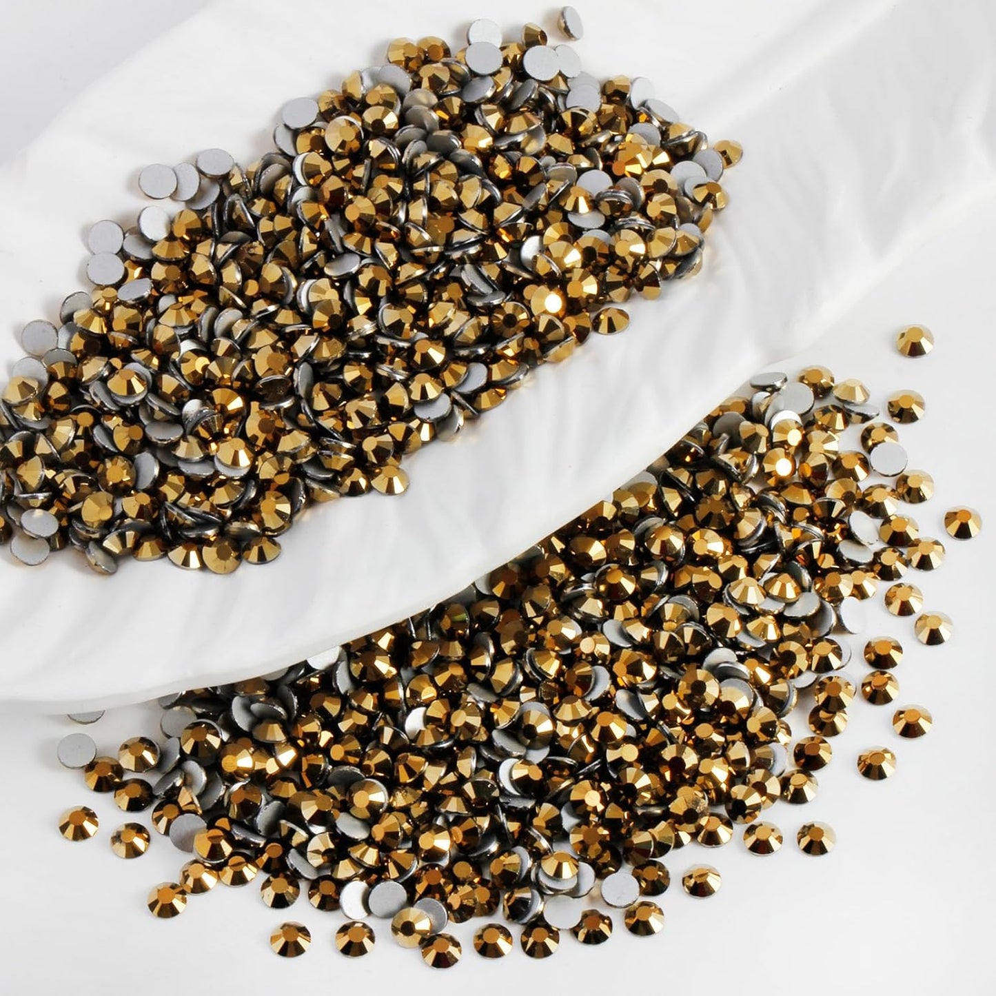 400 PCS SS30 Flatback Rhinestones,12-Facet Diamond-Cut Glass Gems for Nail Art,Clothing,DIY Crafts,Glue-On Decoration Stones with Silver Backing,Aurum