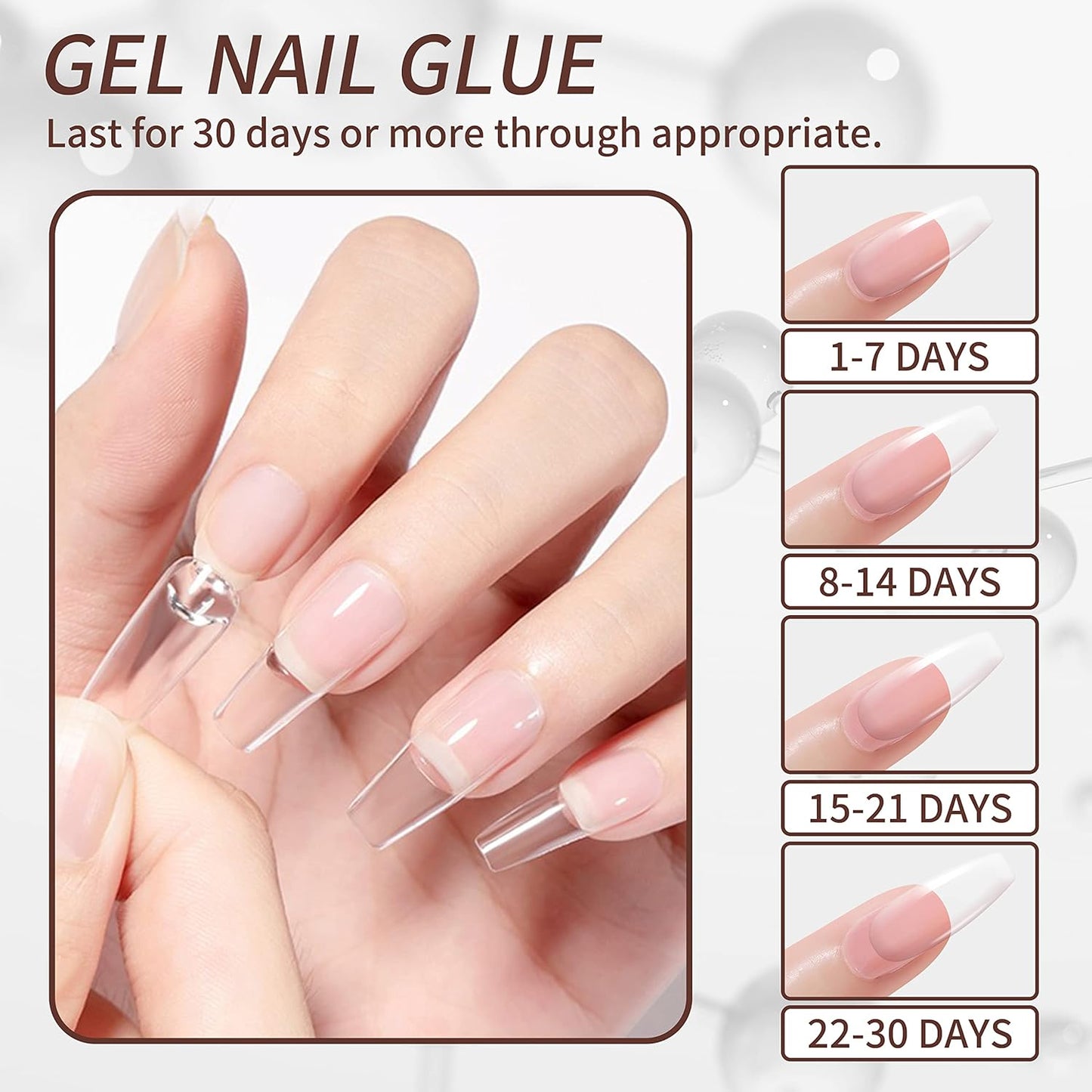 AIJIMEI Nail Gel Glue 20ml 2PCS for UV Acrylic Tips - Solid Adhesive for Fake Nails - UV Cured