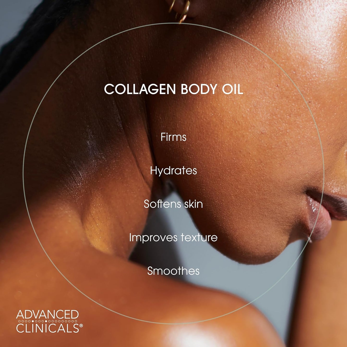 Advanced Clinicals Hydrating Collagen Oil For Body & After Shower | Visible Anti Aging Skincare Moisturizer Collagen Body Oils For Women & Men Helps Soften Appearance Of Crepey Skin, Large 12 Fl Oz